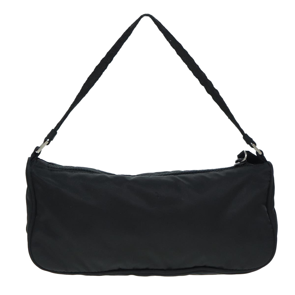 Luxury Prada Accessory Pouch Nylon Black Silver  88835
