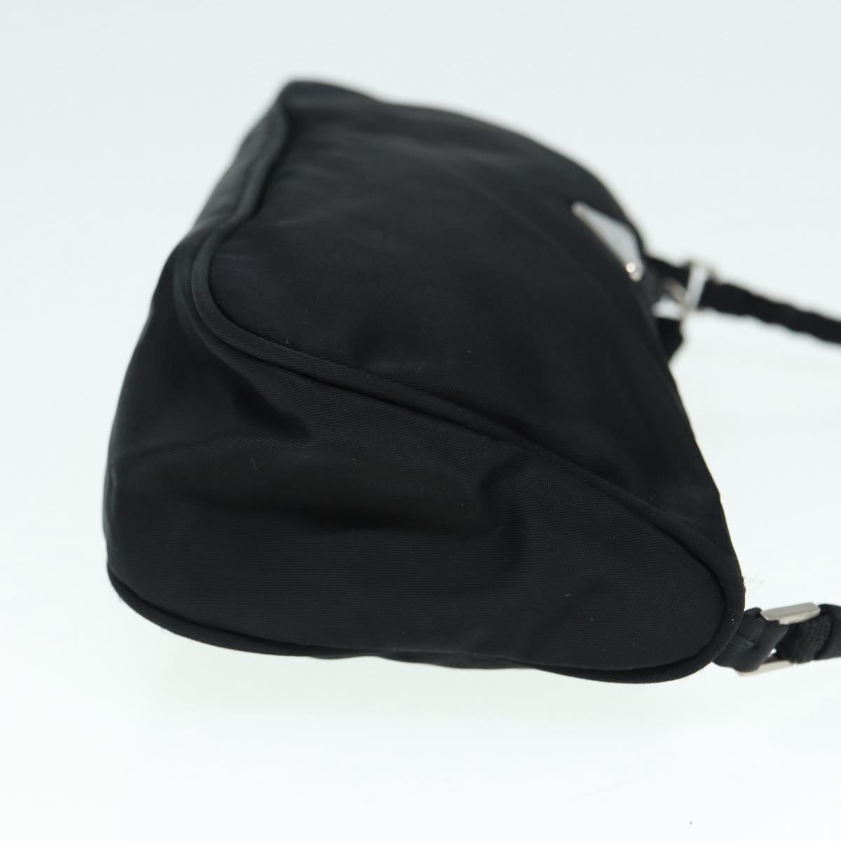 Luxury Prada Accessory Pouch Nylon Black Silver  88835