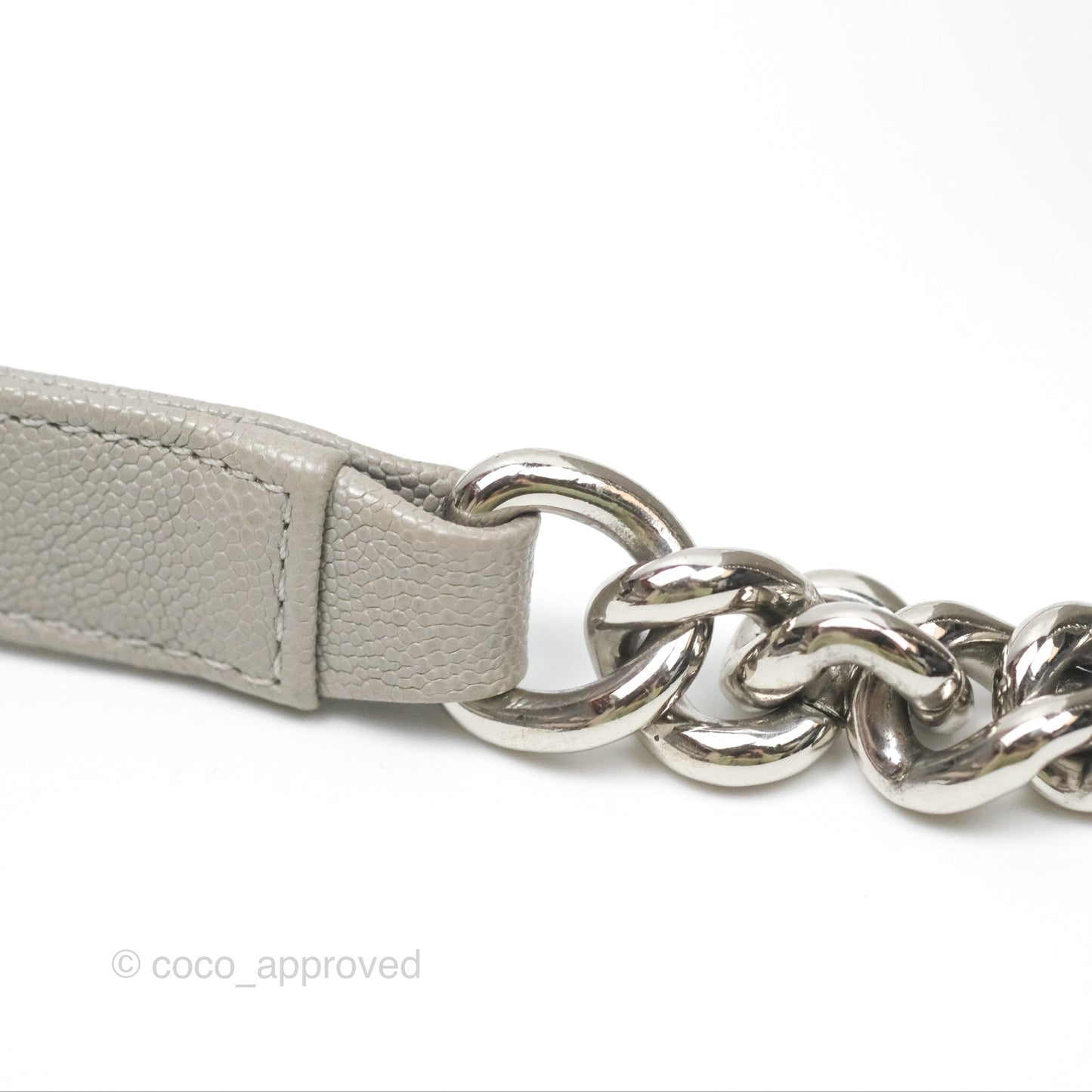 Chanel Small Boy Grey Caviar Silver Hardware