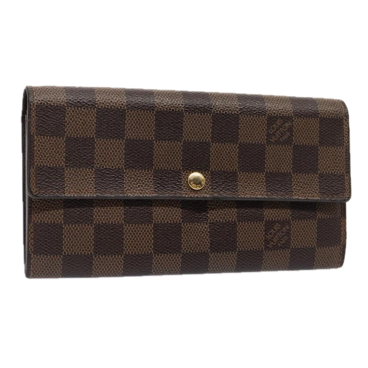 LOUIS VUITTON Damier Ebene Portefeuille Sarah Long Wallet N60491 LV 88866