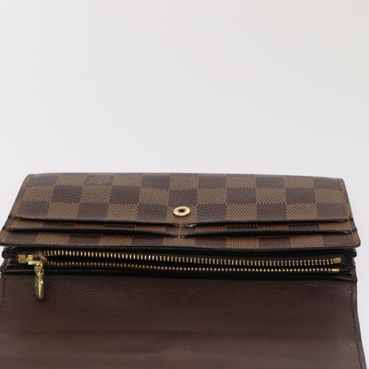 LOUIS VUITTON Damier Ebene Portefeuille Sarah Long Wallet N60491 LV 88866