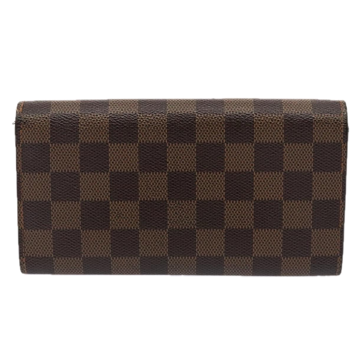 LOUIS VUITTON Damier Ebene Portefeuille Sarah Long Wallet N60491 LV 88866