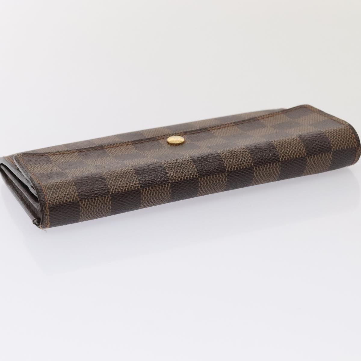LOUIS VUITTON Damier Ebene Portefeuille Sarah Long Wallet N60491 LV 88866