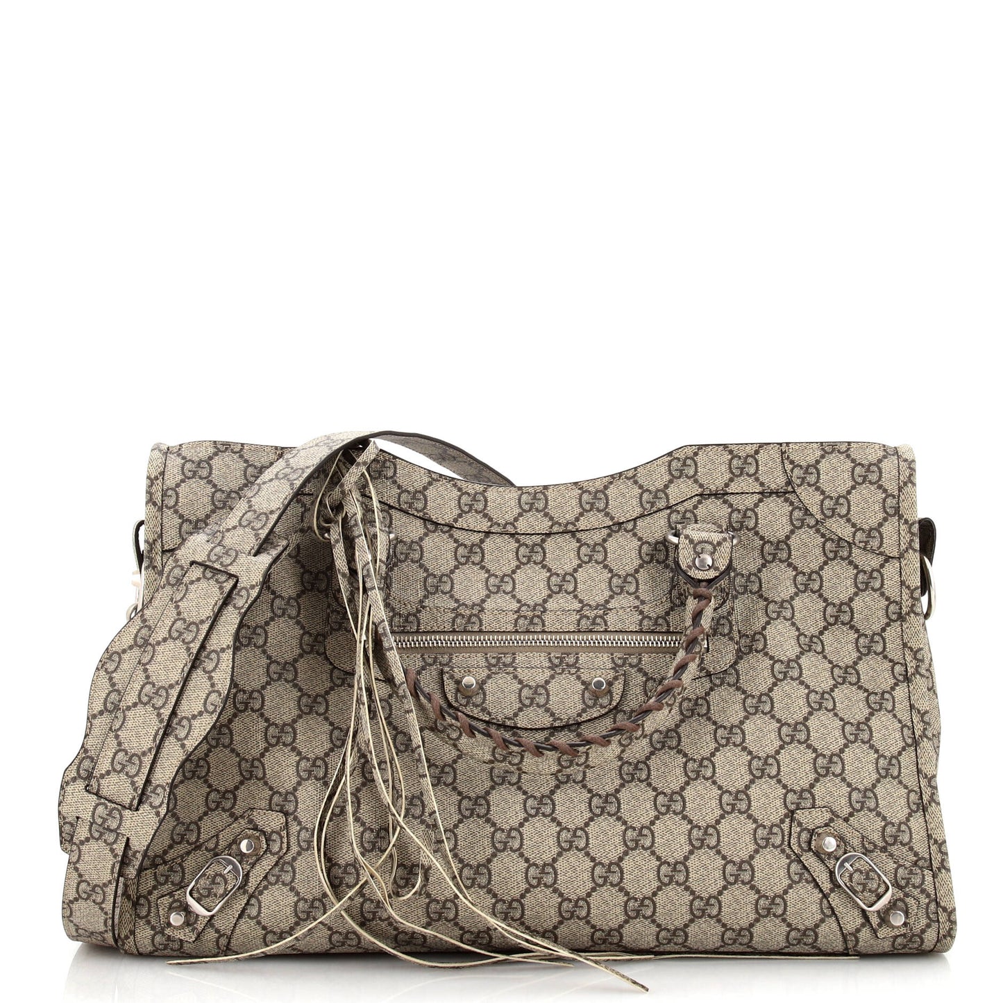 Gucci x Luxury Balenciaga The Hacker Project Neo Classic City Bag GG Coated Canvas Medium