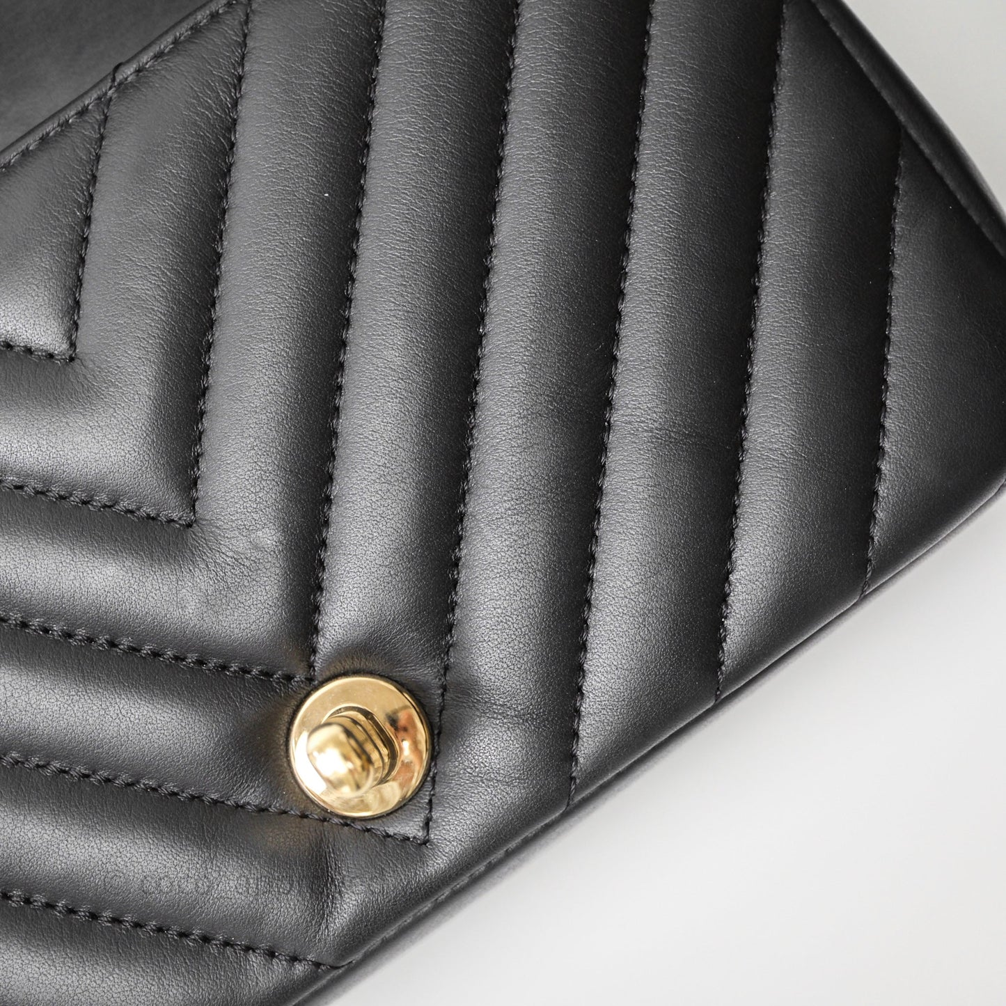 Chanel Small Statement Chevron Flap Bag Black Gold Hardware