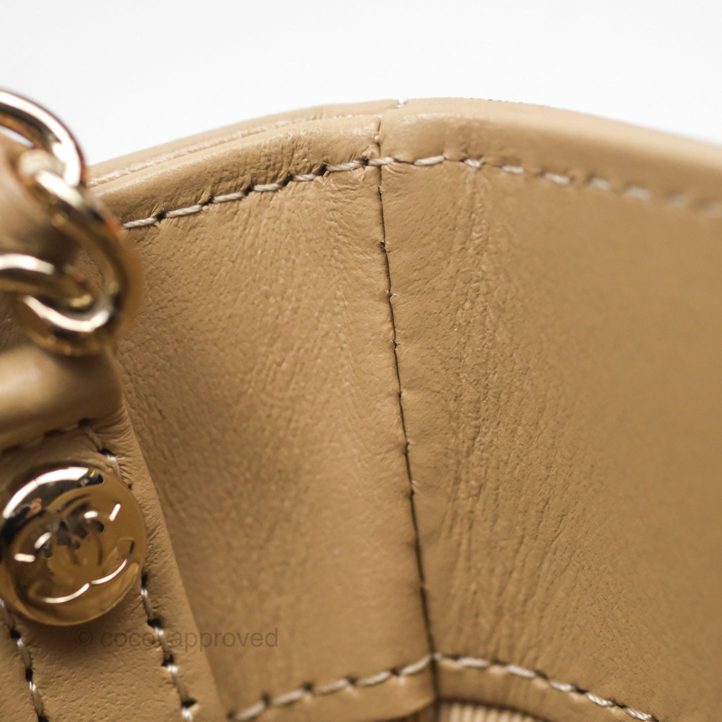 Chanel Nano 31 Beige Shiny Lambskin Gold Hardware