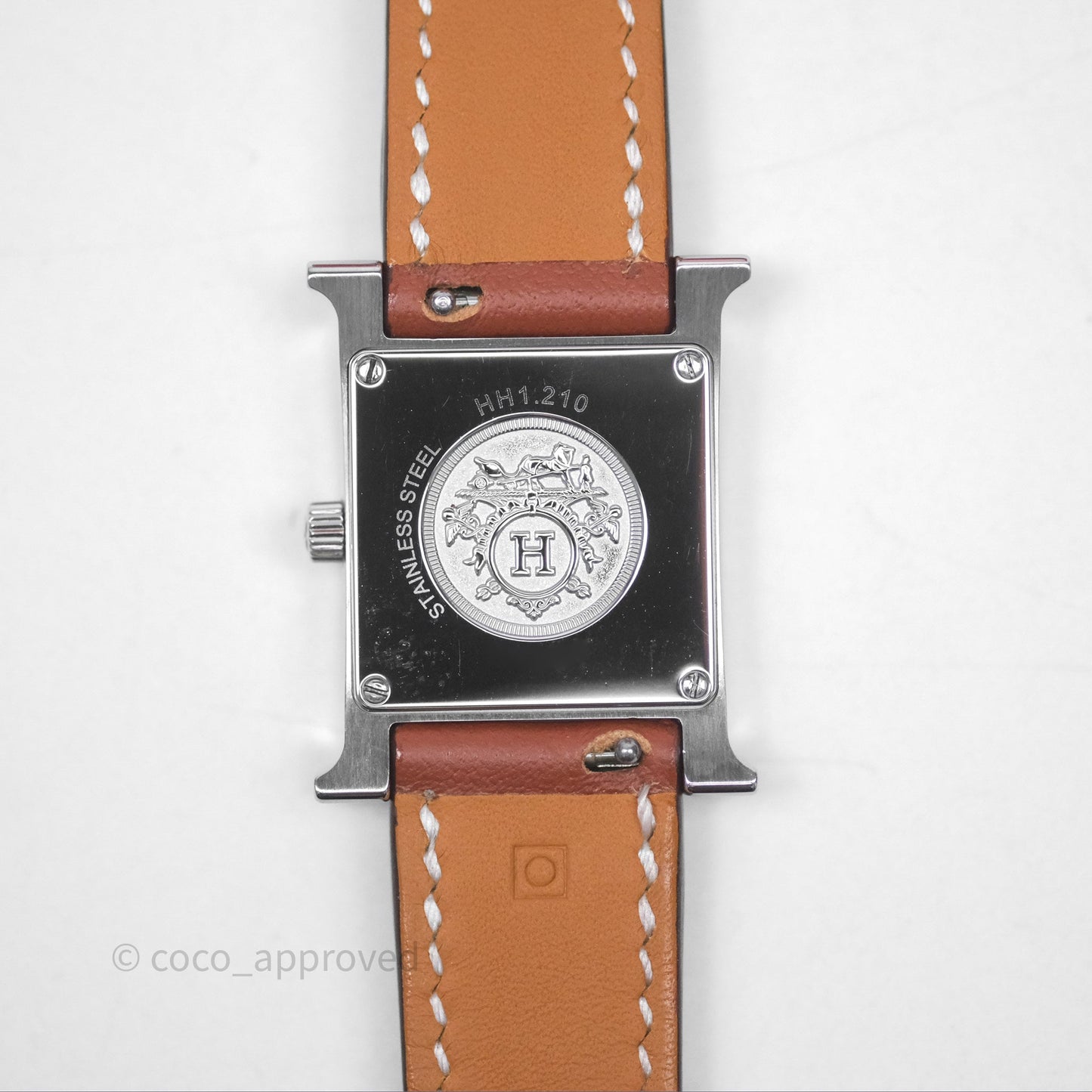 Hermès Heure H Watch Small Model 25mm Diamond Brown Swift Palladium Hardware