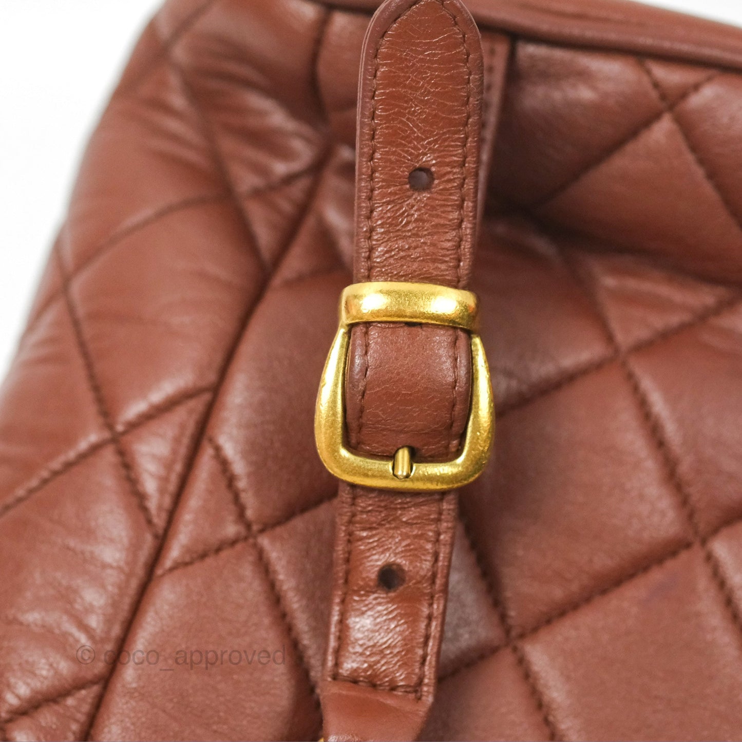 Chanel Vintage CC Duma Backpack Brown Lambskin 24K Gold Hardware