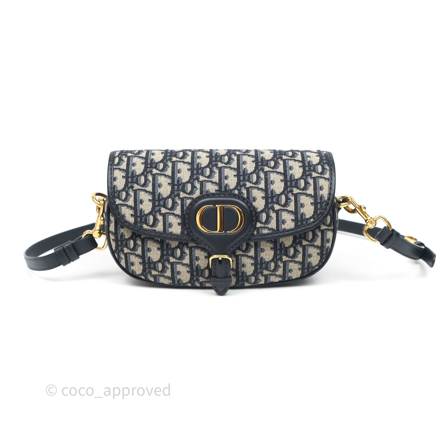 Christian Dior Bobby East-West Bag Blue Oblique Jacquard Canvas