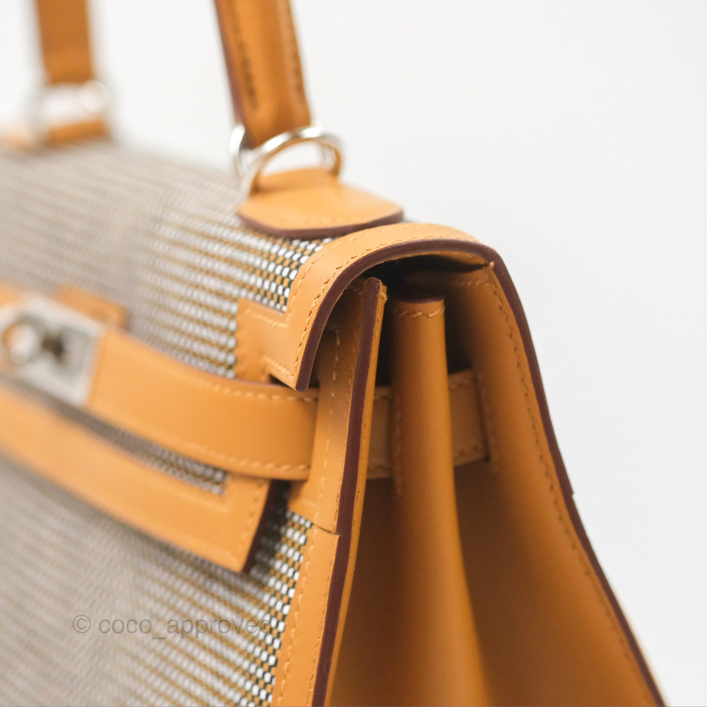 Hermès Kelly Sellier 28 Quadrille Black/White/Desert Sesame Swift