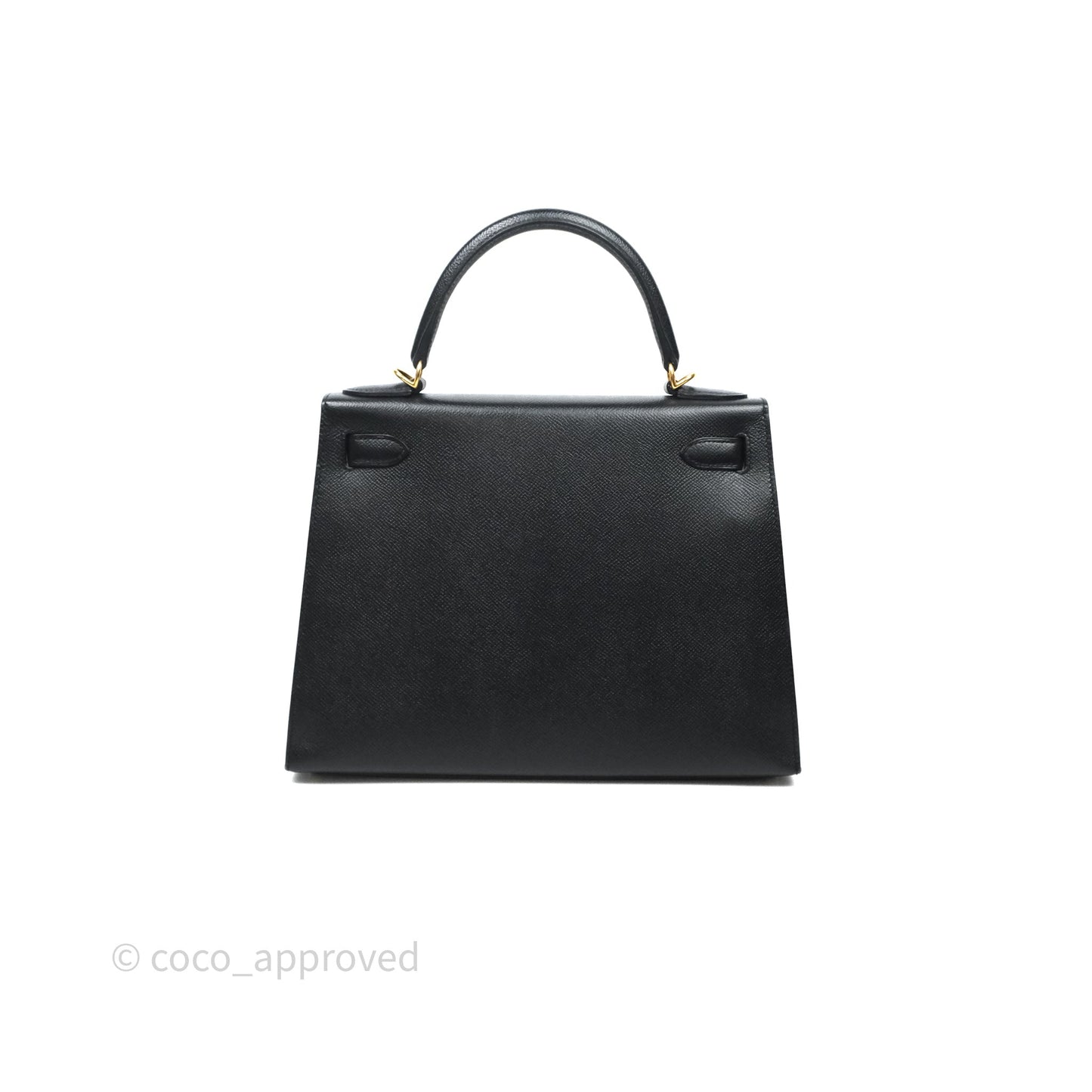 Hermès Kelly 28 Sellier Black Noir 89 Epsom Gold Hardware