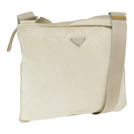 Luxury Prada Shoulder Bag Nylon White Silver  88961