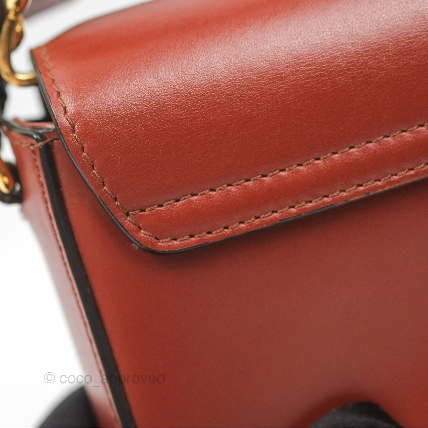Chloé Mini C Bag Sepia Brown Shiny/Suede Calfskin