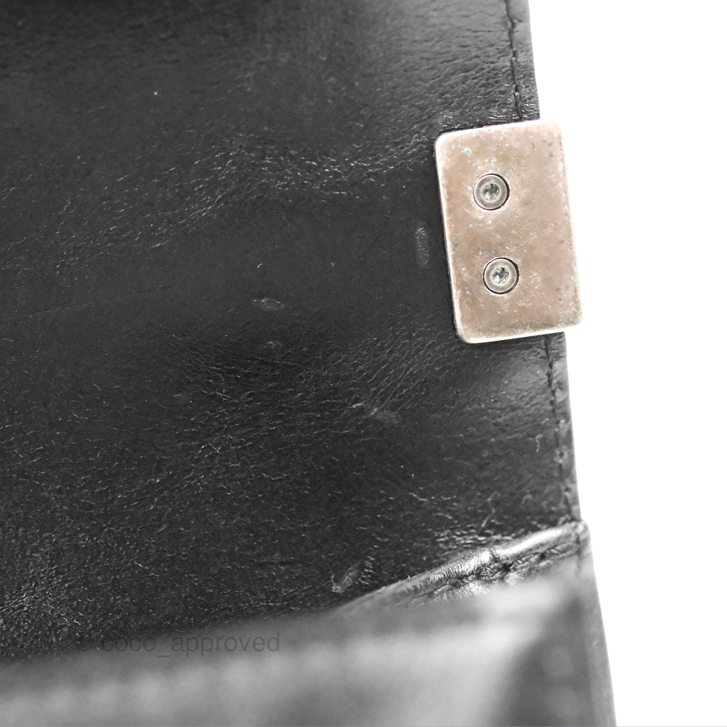 Chanel Small Chain Around Top Handle Boy Black Calfskin Ruthenium Hardware