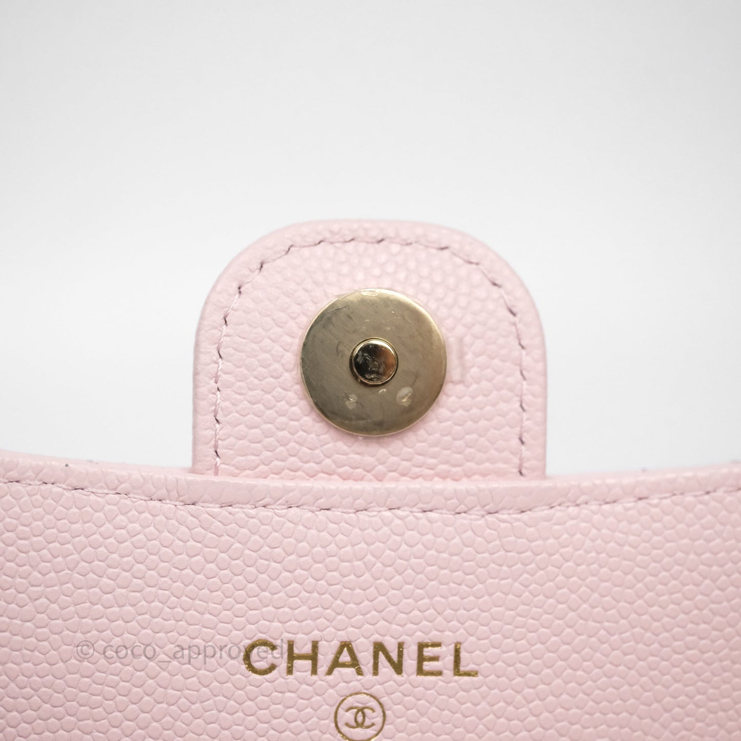 Chanel Mini Wallet With Chain Light Pink Caviar Gold Hardware