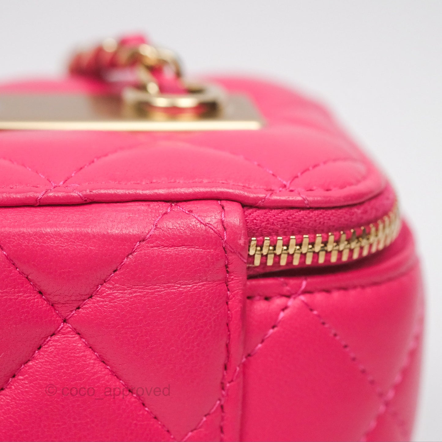 Chanel Trendy CC Vanity With Chain Dark Pink Lambskin Gold Hardware