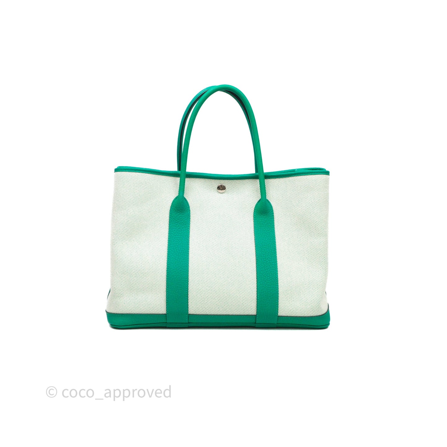 Hermès Garden Party 36 Canvas Ecru-Menthe / Menthe