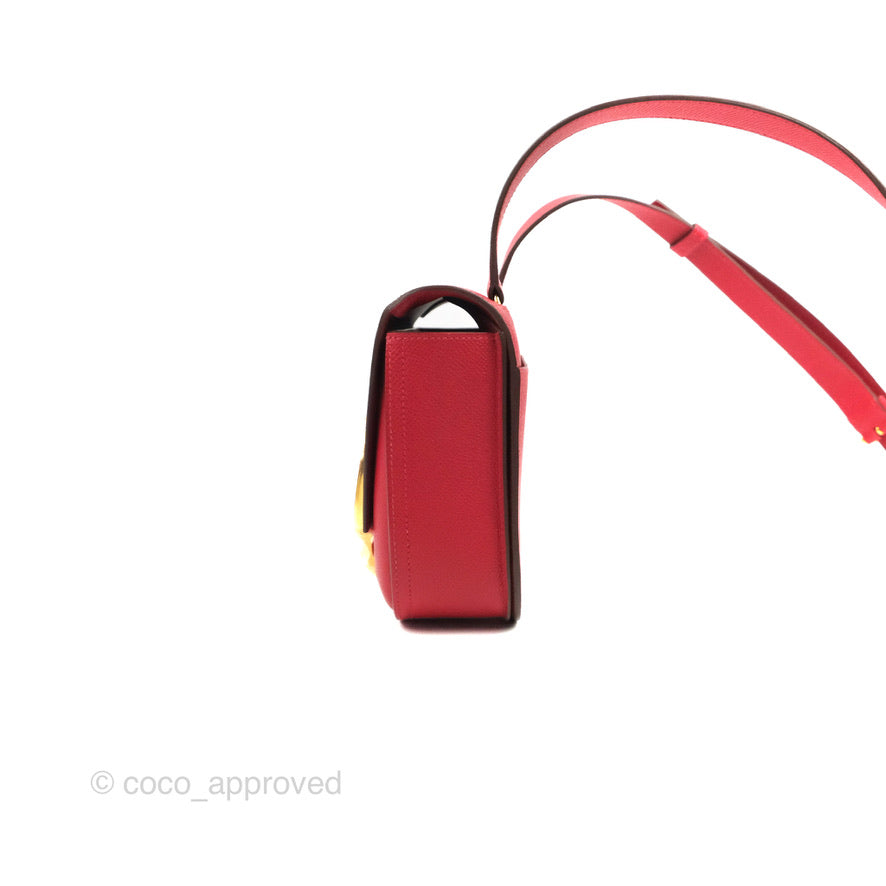 Hermès Della Cavalleria Mini Bag Rouge Piment Epsom Gold Hardware