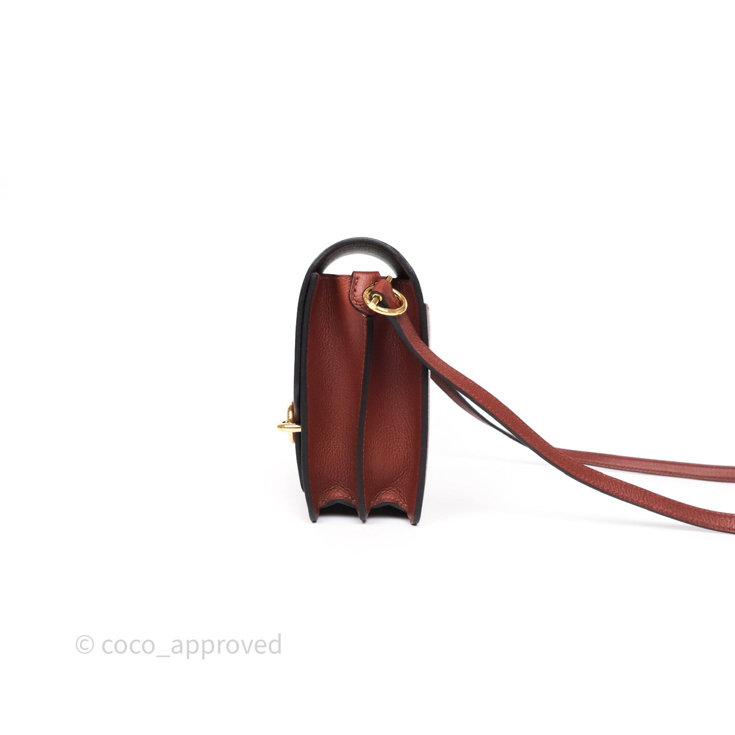 Hermès Mini Roulis Rouge H 55 Evercolor Gold Hardware