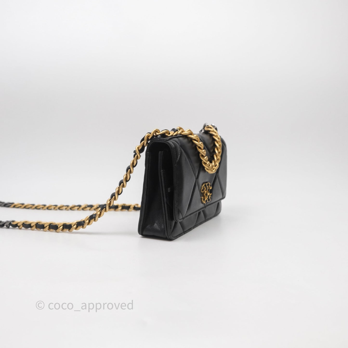 Chanel 19 Wallet on Chain WOC Black Mixed Hardware