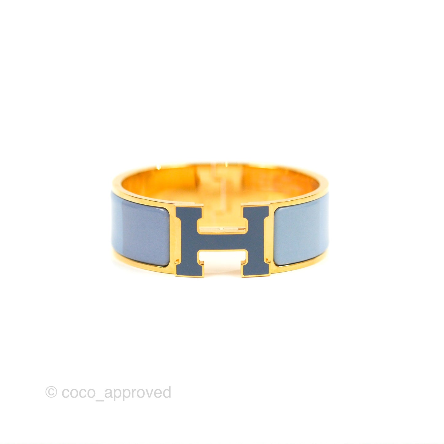 Hermès Clic Clac H Rainbow Bracelet Blue Gold Hardware PM