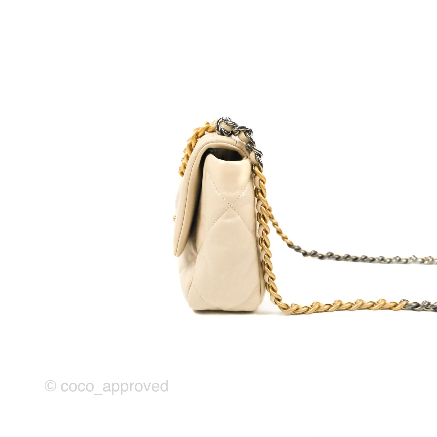 Chanel 19 Small Ivory Beige Mixed Hardware