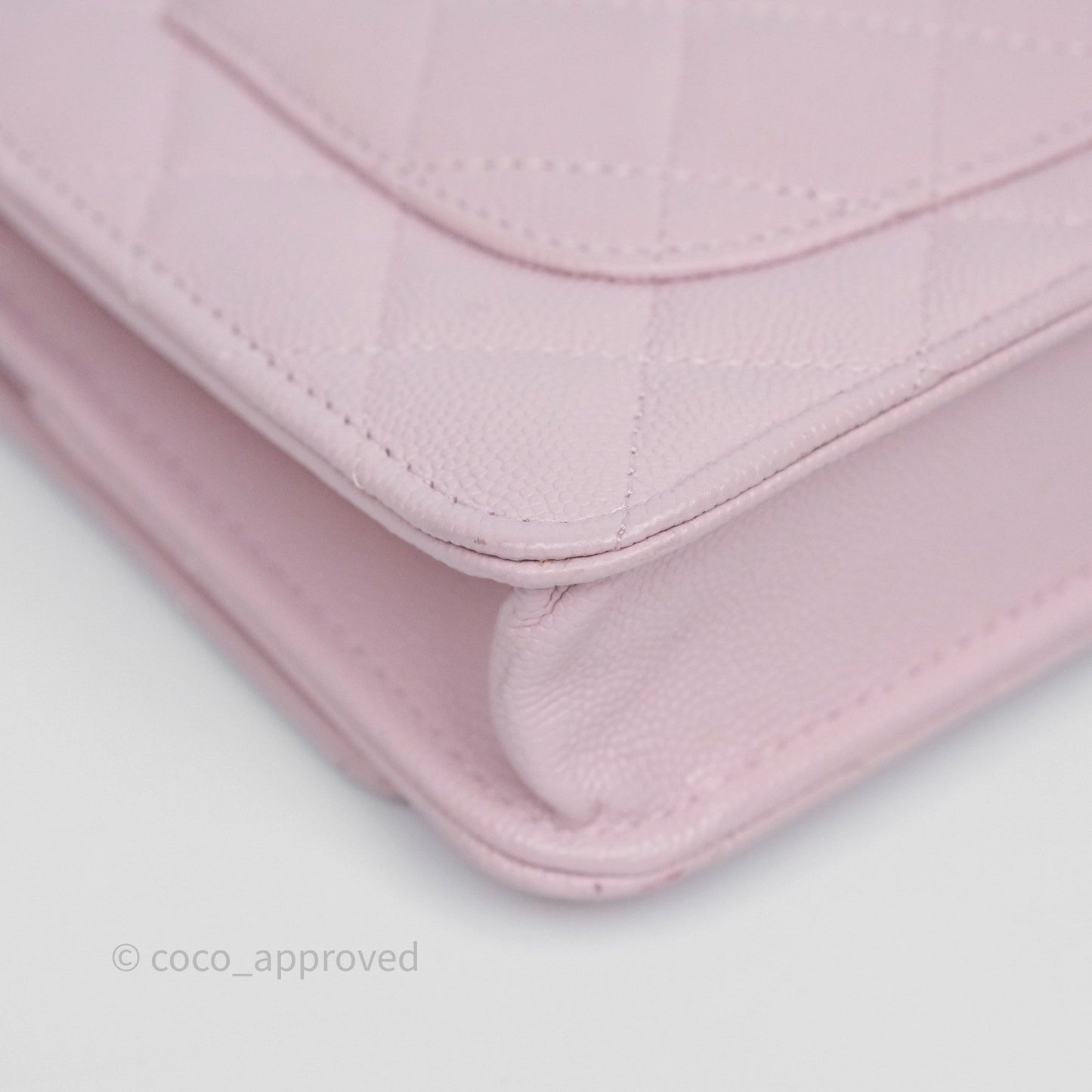 Chanel Classic Quilted Wallet On Chain WOC Pink Caviar Gold Hardware