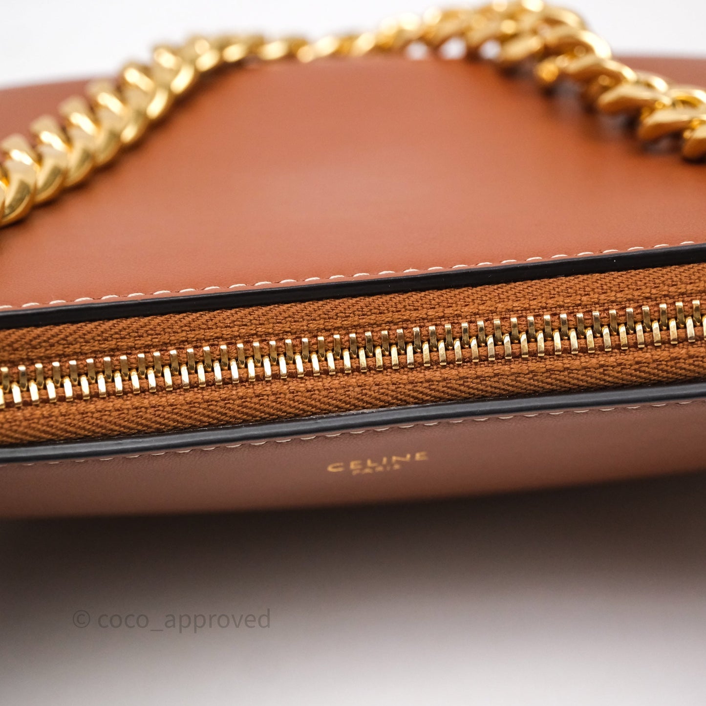 Celine Medium Ava Chain Bag Calfskin Tan