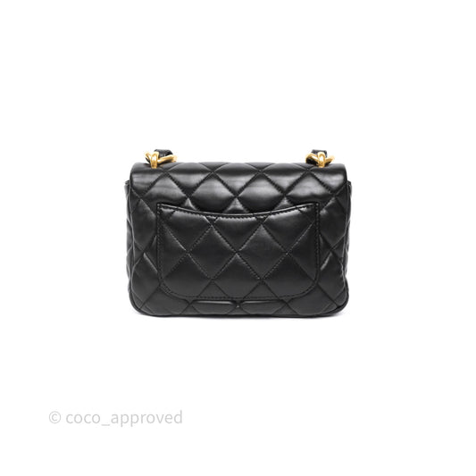 Chanel Small Funky Town Black Lambskin Aged Gold Hardware