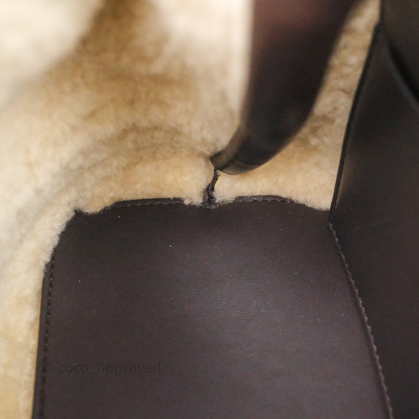 Bottega Veneta Shearling Aviator Small Andiamo Bag Brown