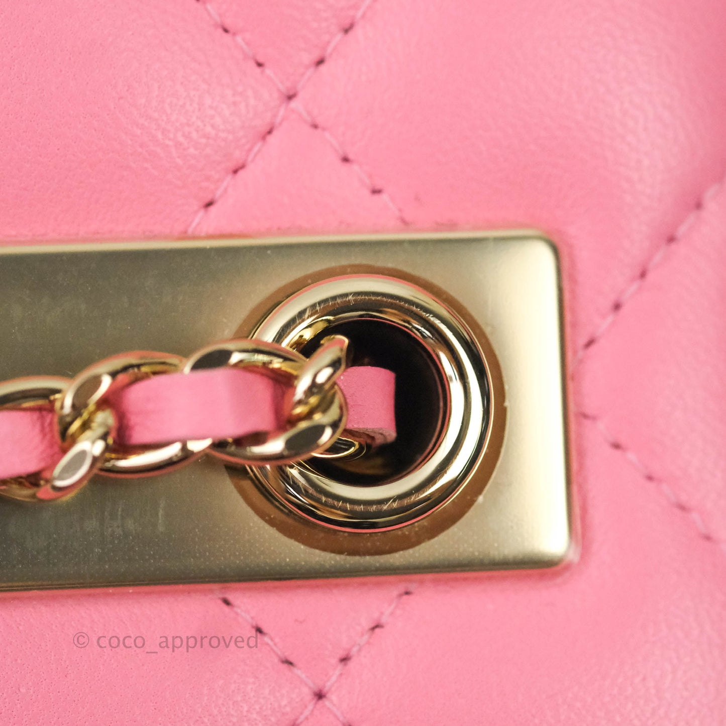 Chanel Small Trendy CC Box With Chain Pink Lambskin Gold Hardware