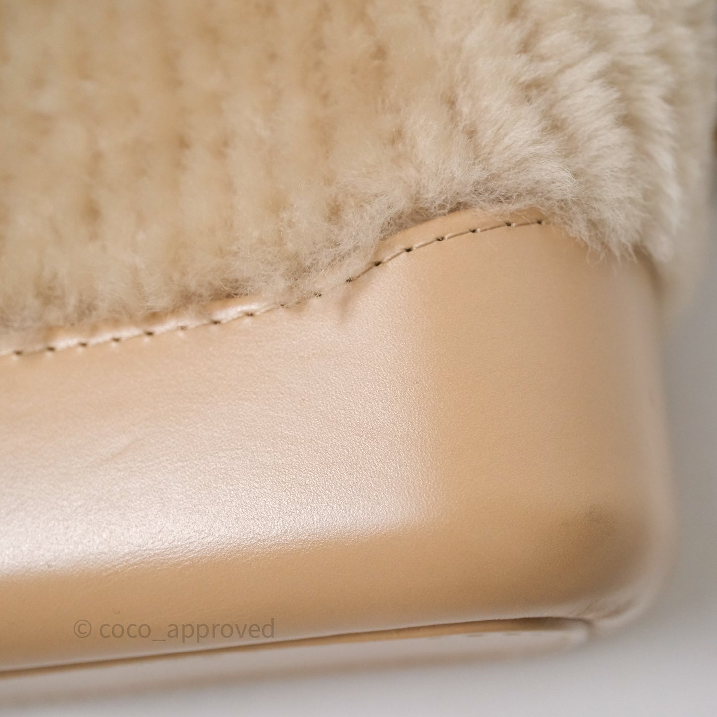 Chanel Small Gabrielle Hobo Shearling Beige Mixed Hardware