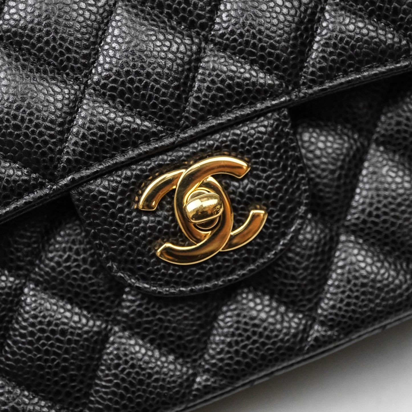 Chanel Small Classic Flap Quilted Black Caviar Gold Hardware