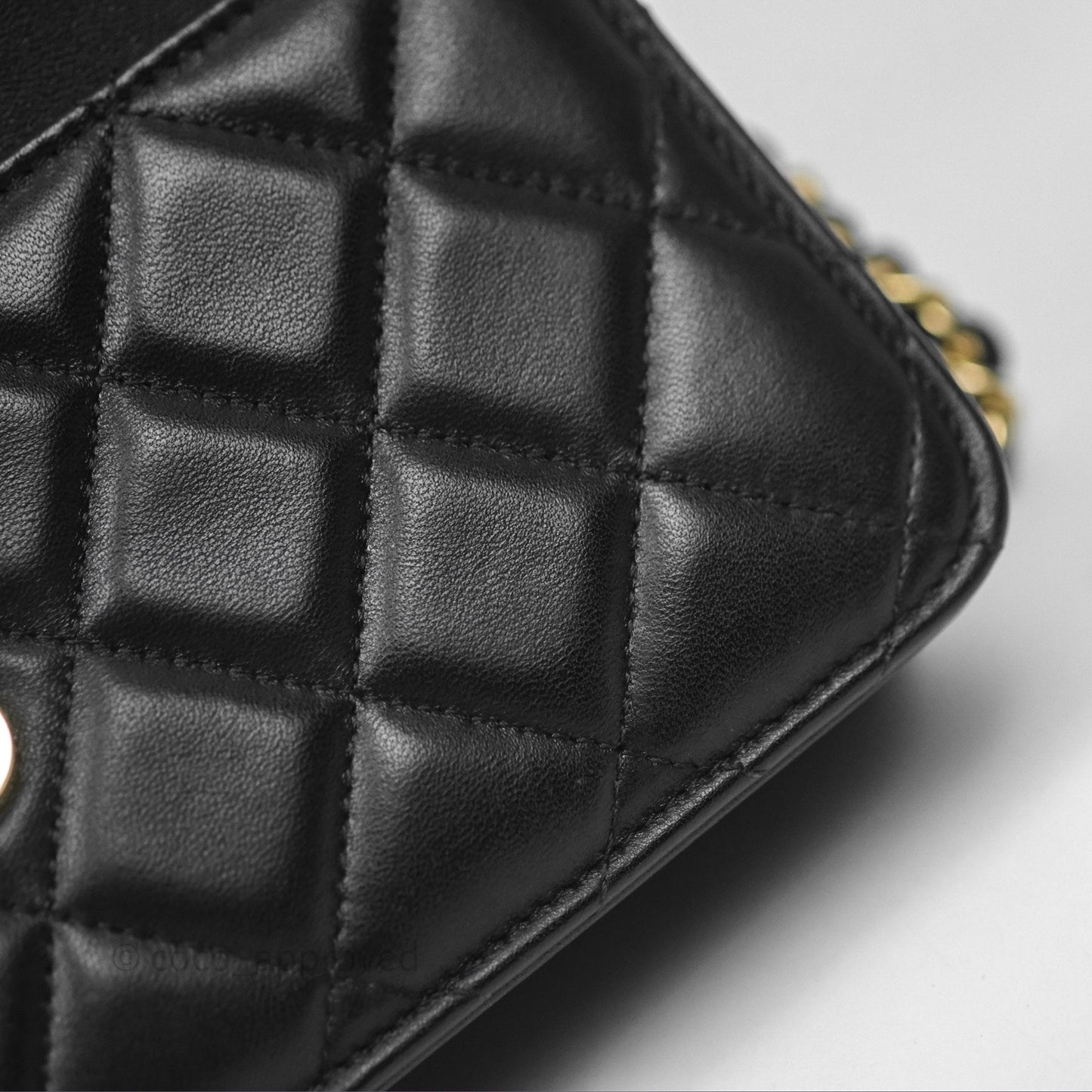 Chanel Quilted Classic Wallet on Chain WOC Black Lambskin Gold Hardware