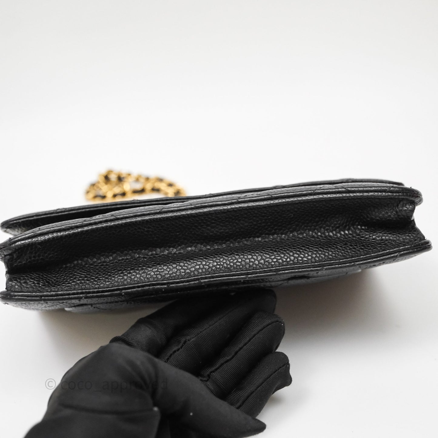 Chanel Quilted WOC Black Caviar Gold Hardware