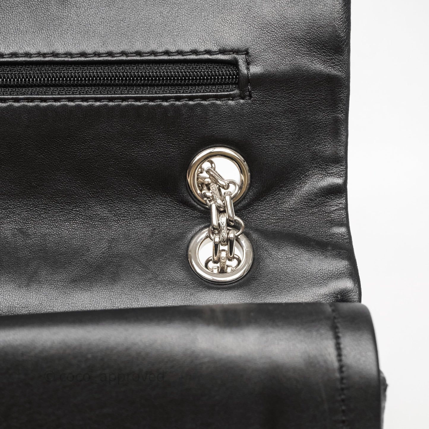 Chanel 2.55 Reissue Glazed Calfskin So Black 227 Silver Hardware