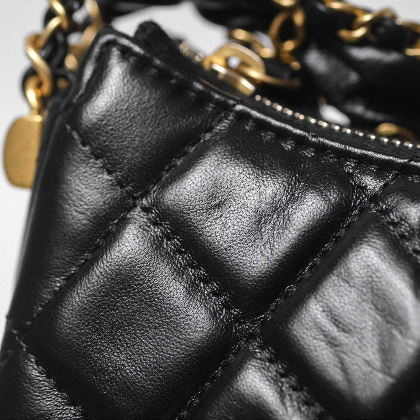 Chanel Hobo Bag Black Aged Calfskin Aged Gold Hardware