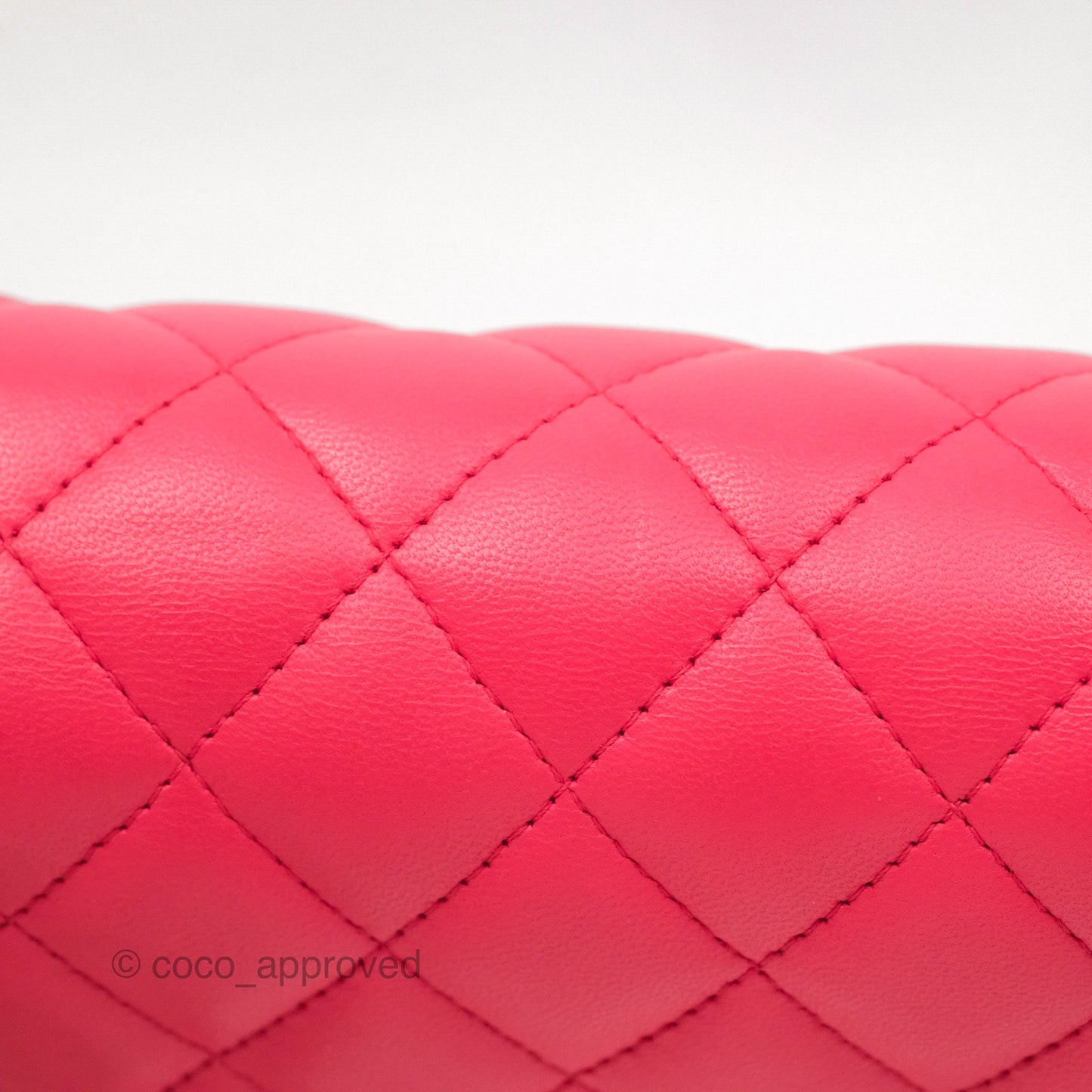 Chanel Mini Square Quilted Red Lambskin Gold Hardware