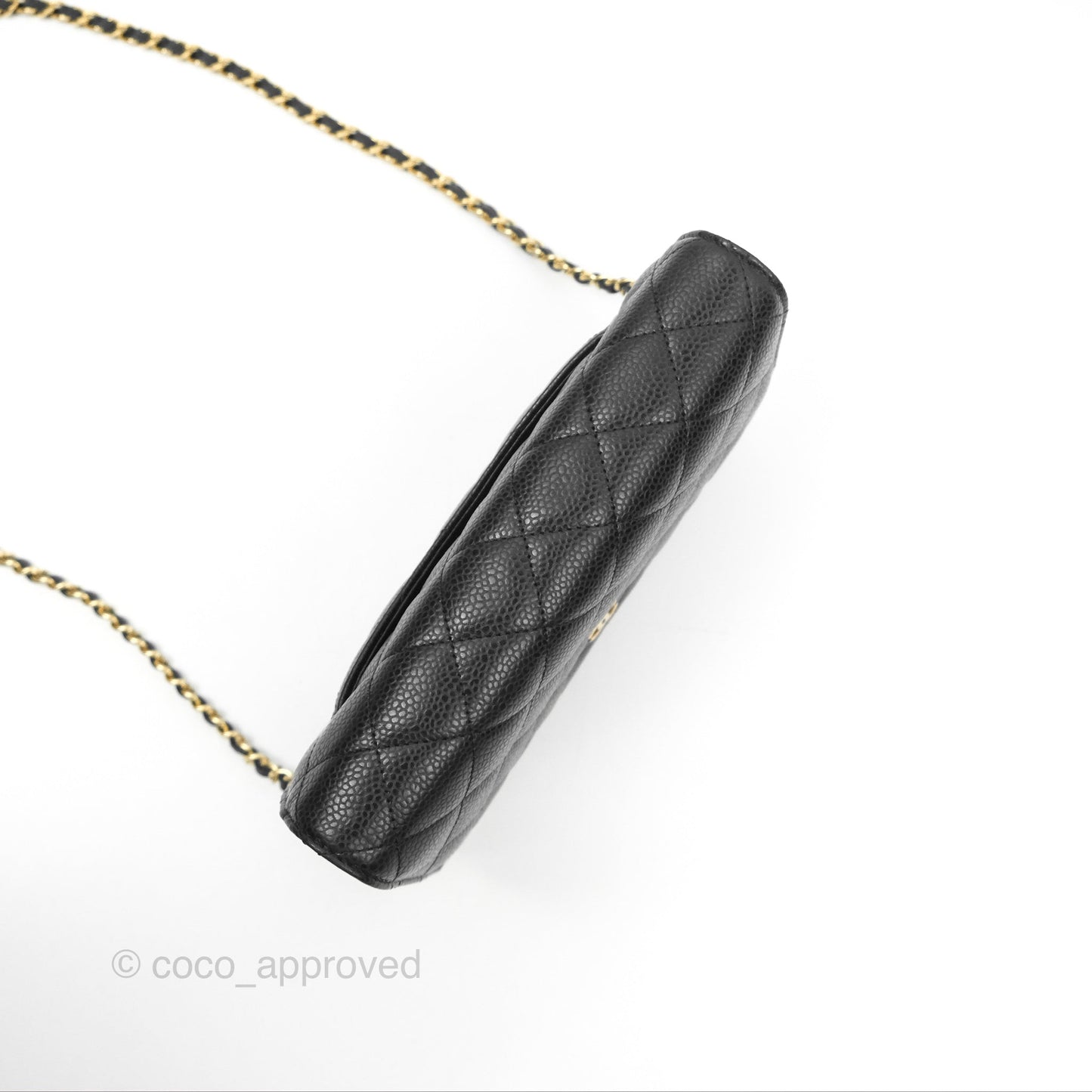 Chanel Quilted Classic Wallet On Chain WOC Black Caviar Gold Hardware