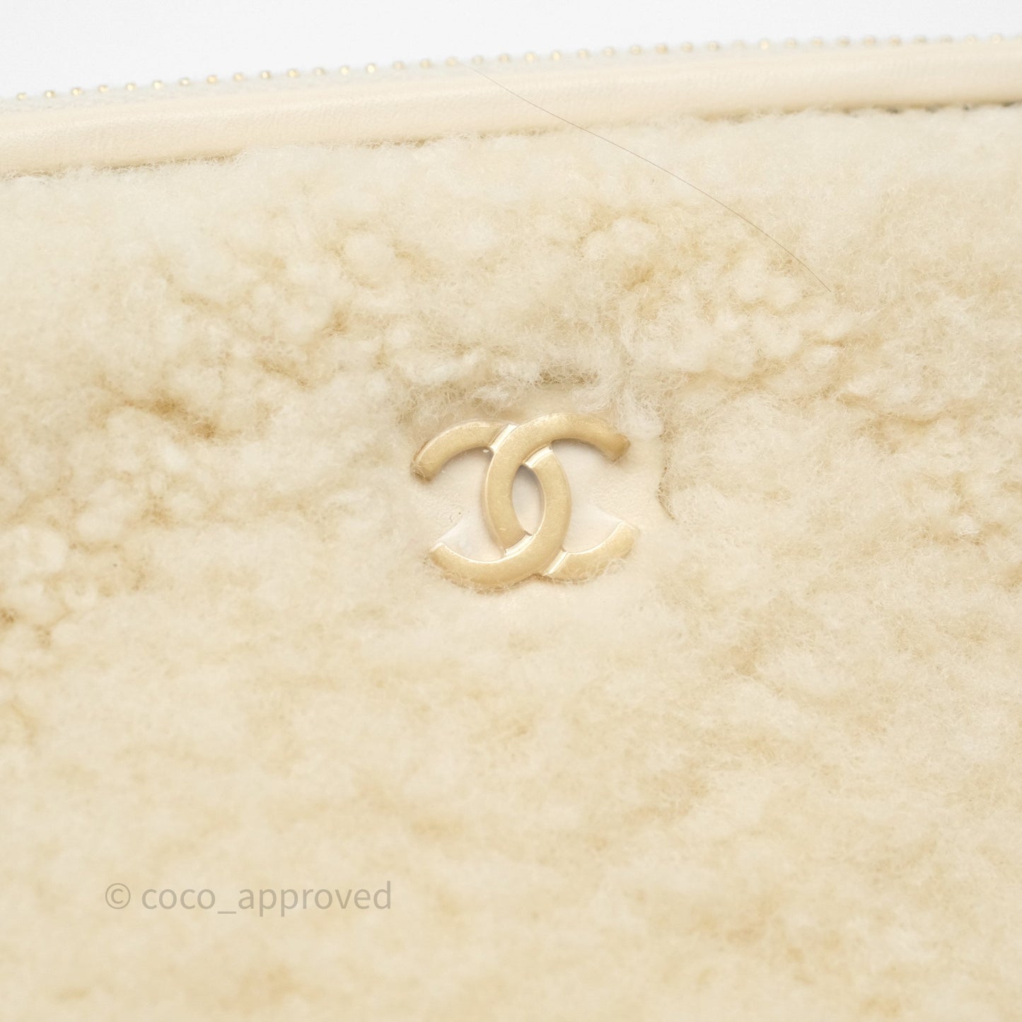 Chanel Small 22 Bag Ecru Shearling Aged Gold Hardware
