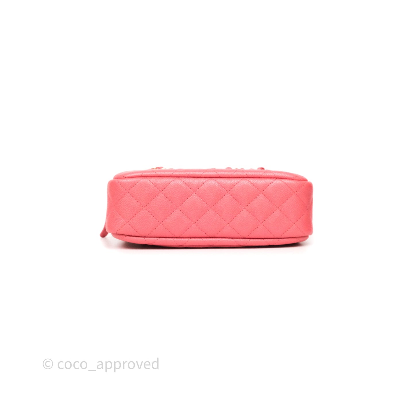 Chanel Camera Case Quilted Pink Shiny Caviar Gold Hardware