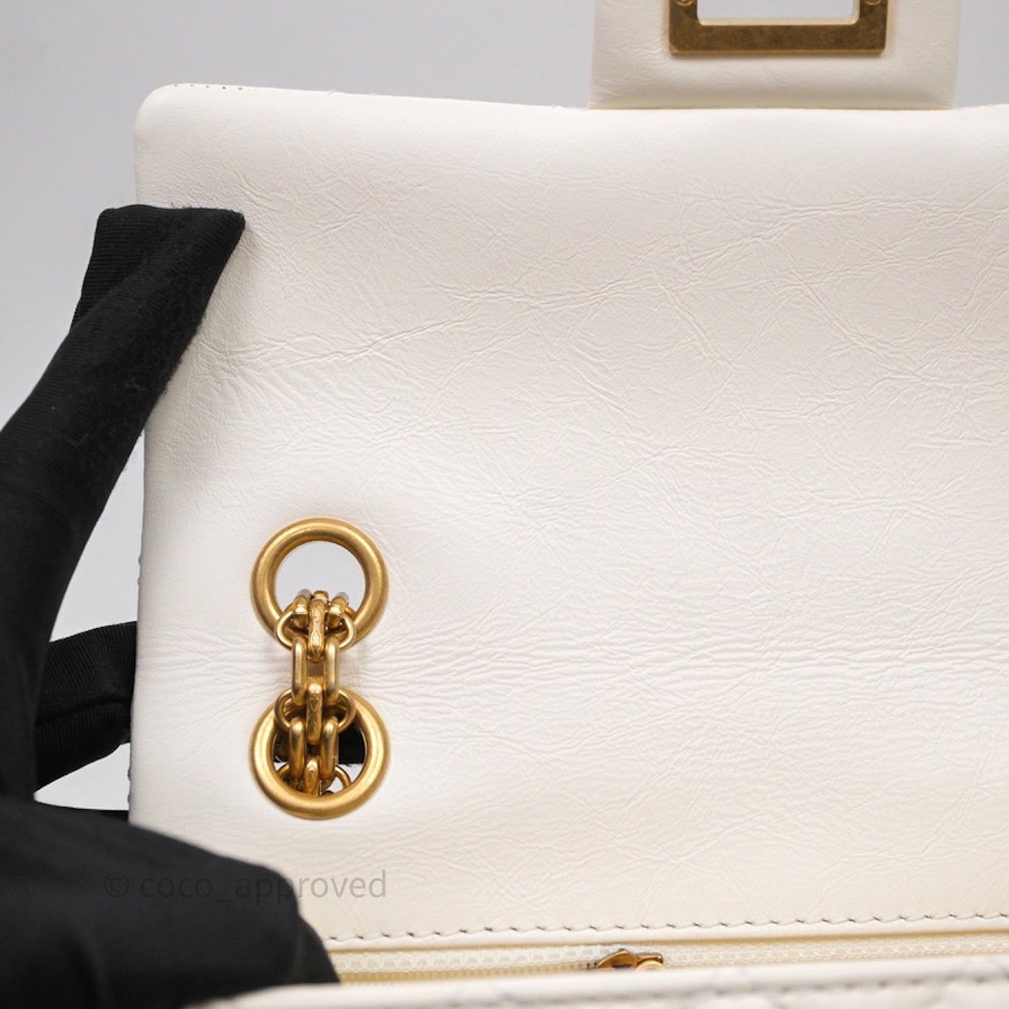 Chanel Mini Reissue 224 White Calfskin Aged Gold Hardware