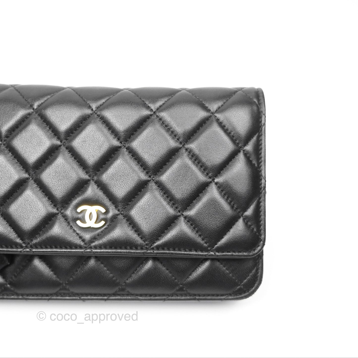 Chanel Quilted Classic WOC Black Lambskin Gold Hardware