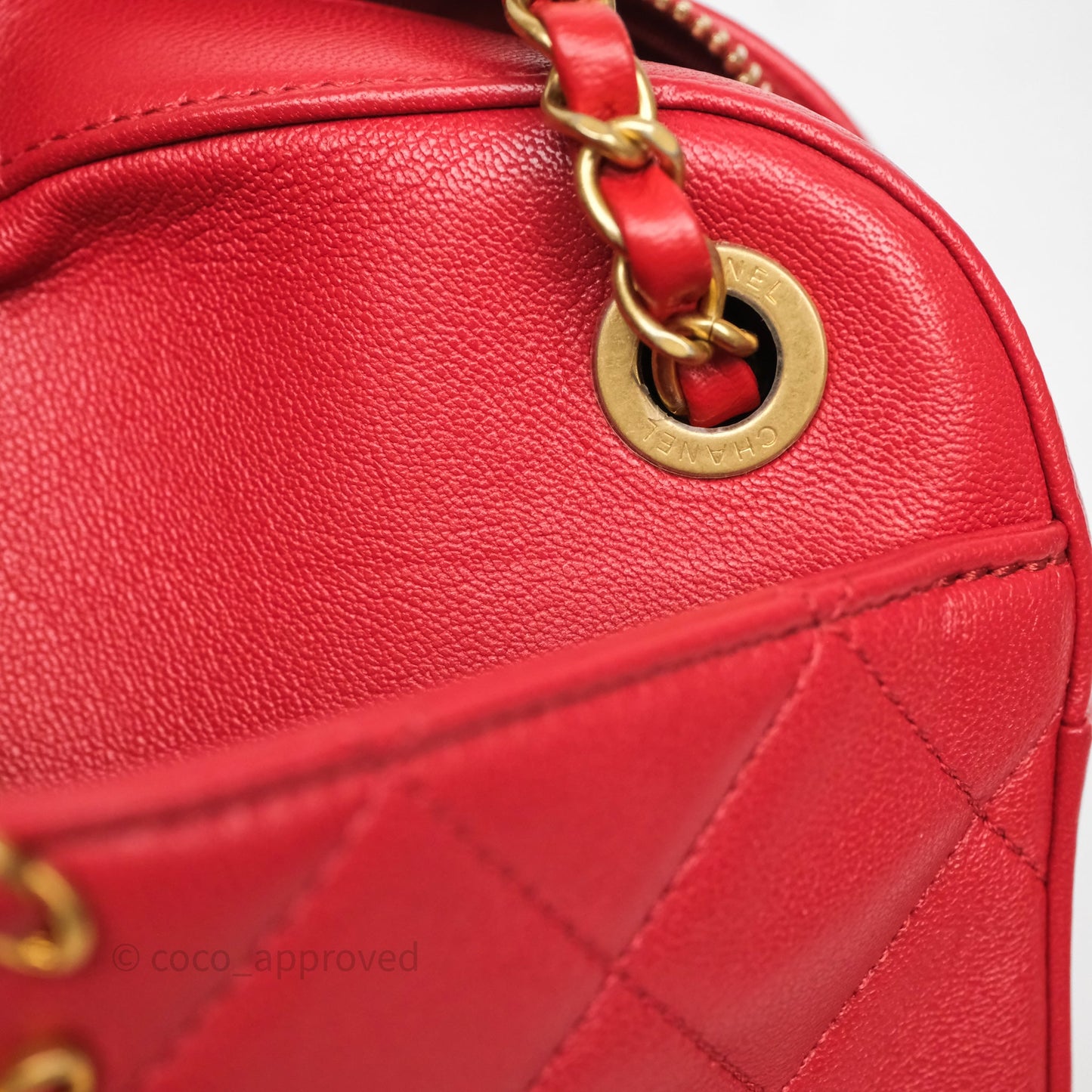 Chanel Infinity Camera Case Red Goatskin Aged Gold Hardware