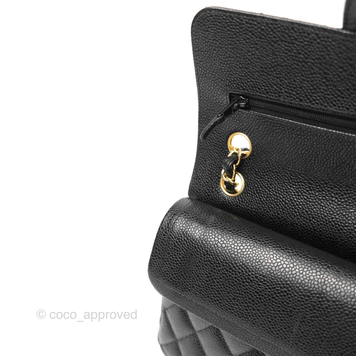 Chanel Small Classic Flap Quilted Black Caviar Gold Hardware