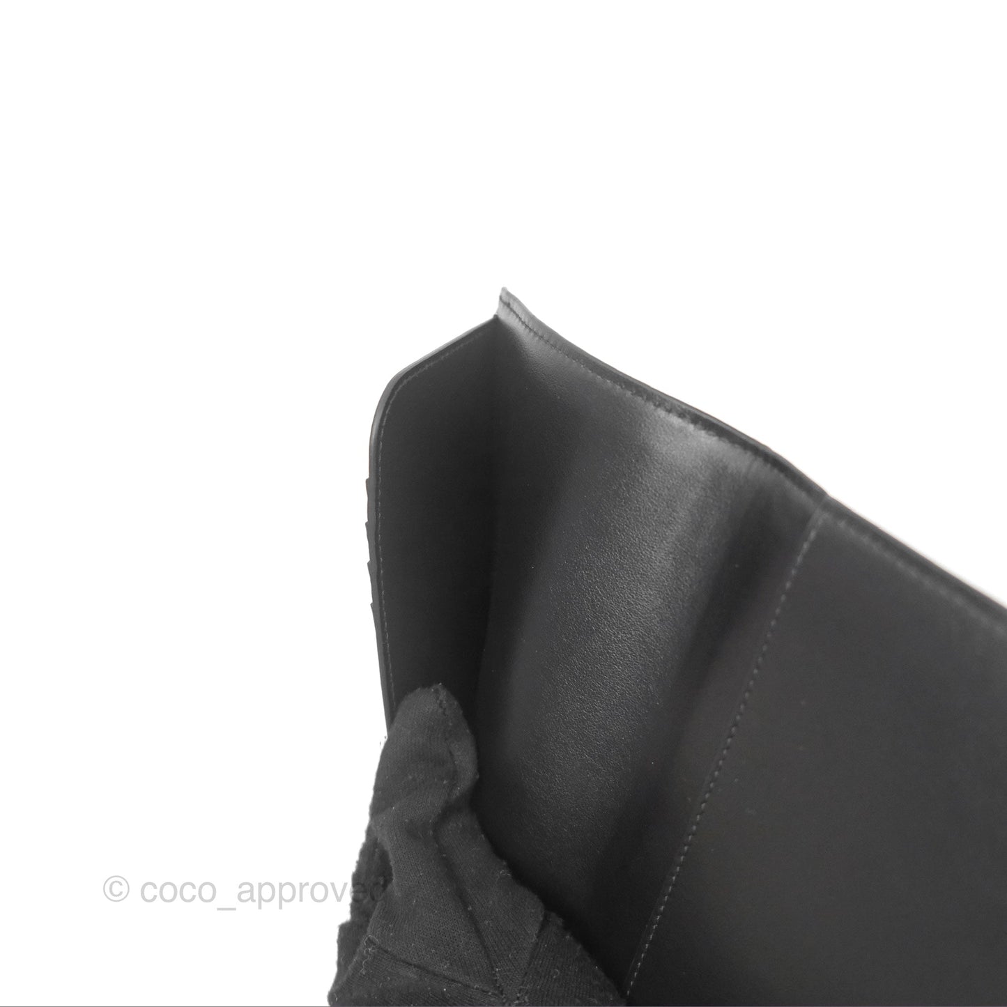 Celine Passport Cover Triomphe Canvas Black Calfskin