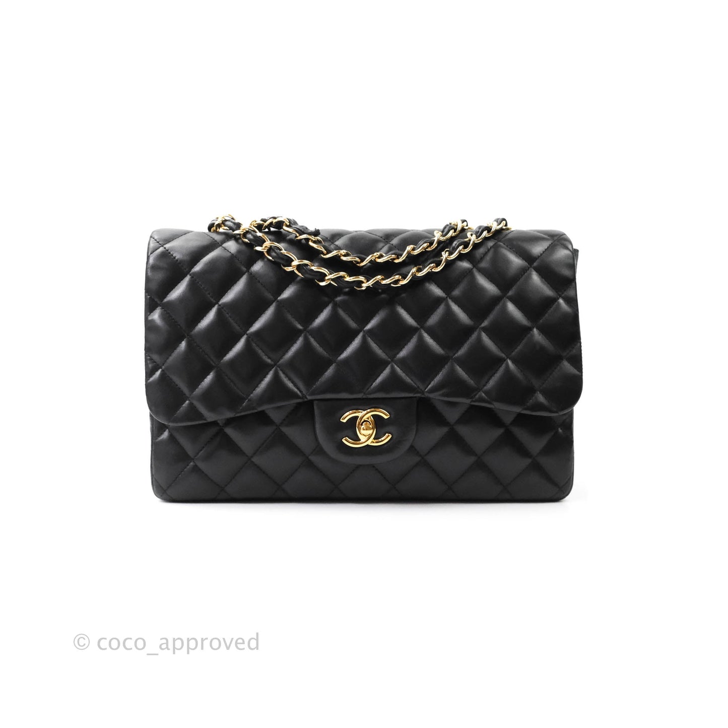 Chanel Jumbo Single Flap Black Lambskin Gold Hardware⁣⁣