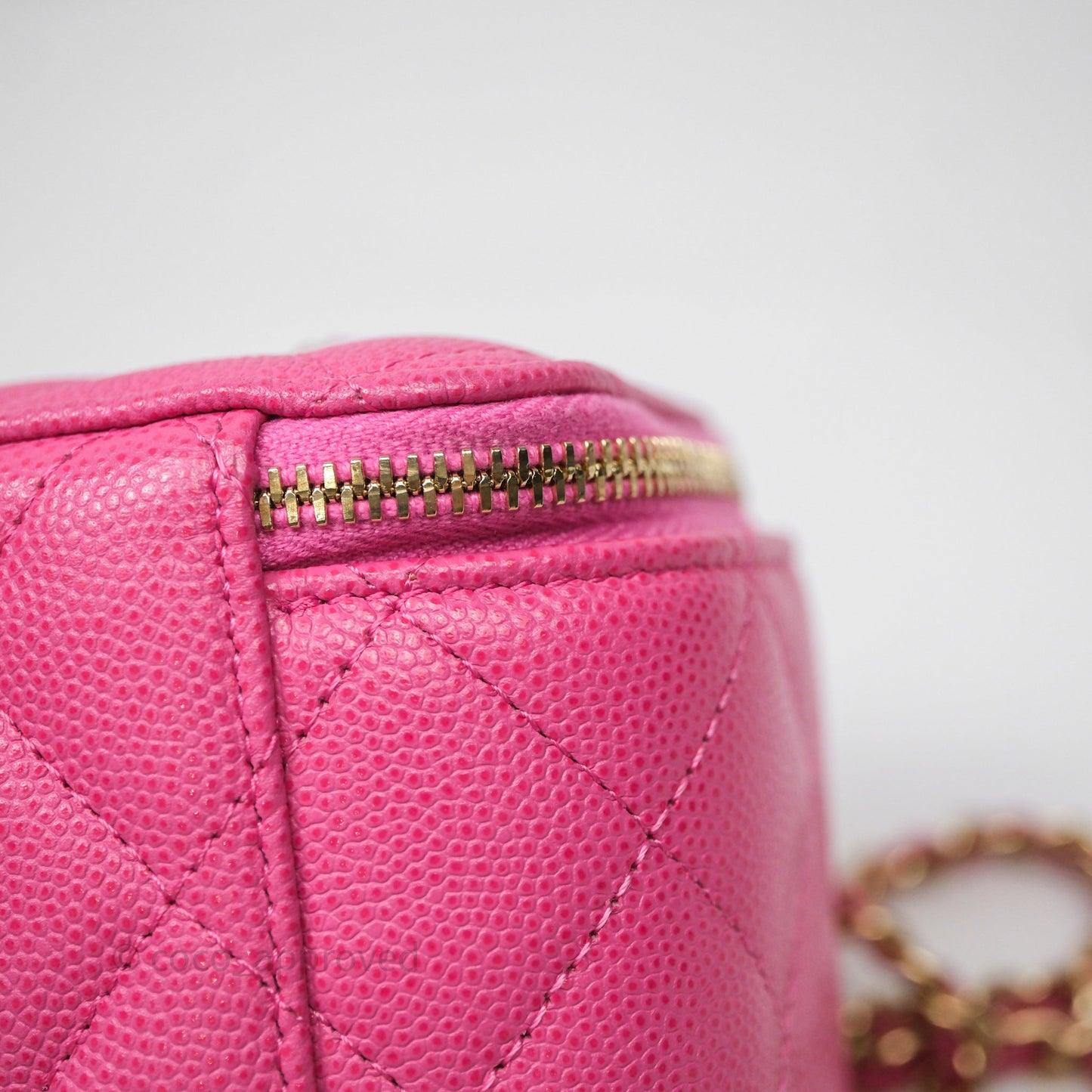 Chanel Classic Vanity With Chain Pink Caviar Gold Hardware
