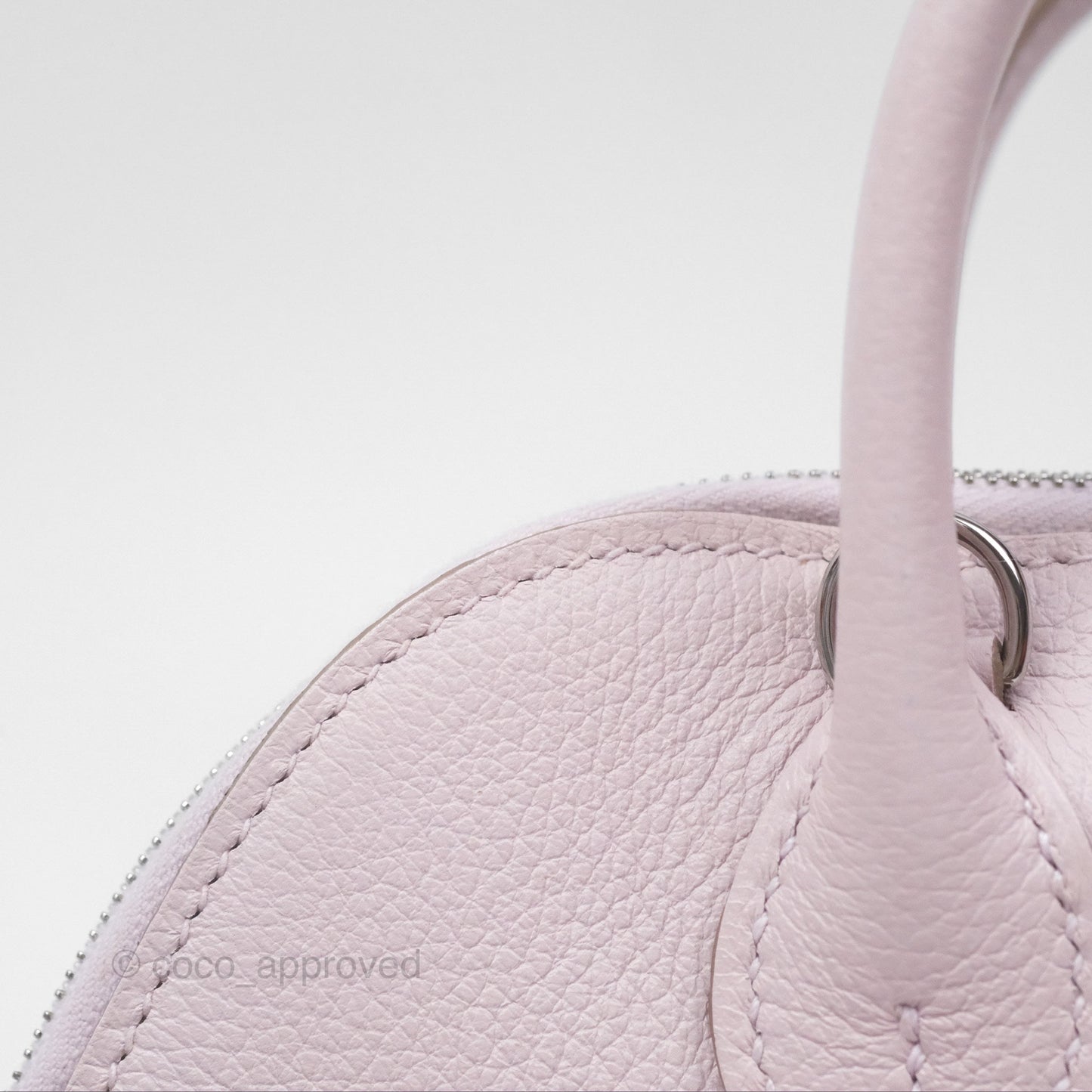Hermès Bolide Mini 1923 Verso Evercolor Mauve Pale 09/ Caramel 28 Palladium Hardware