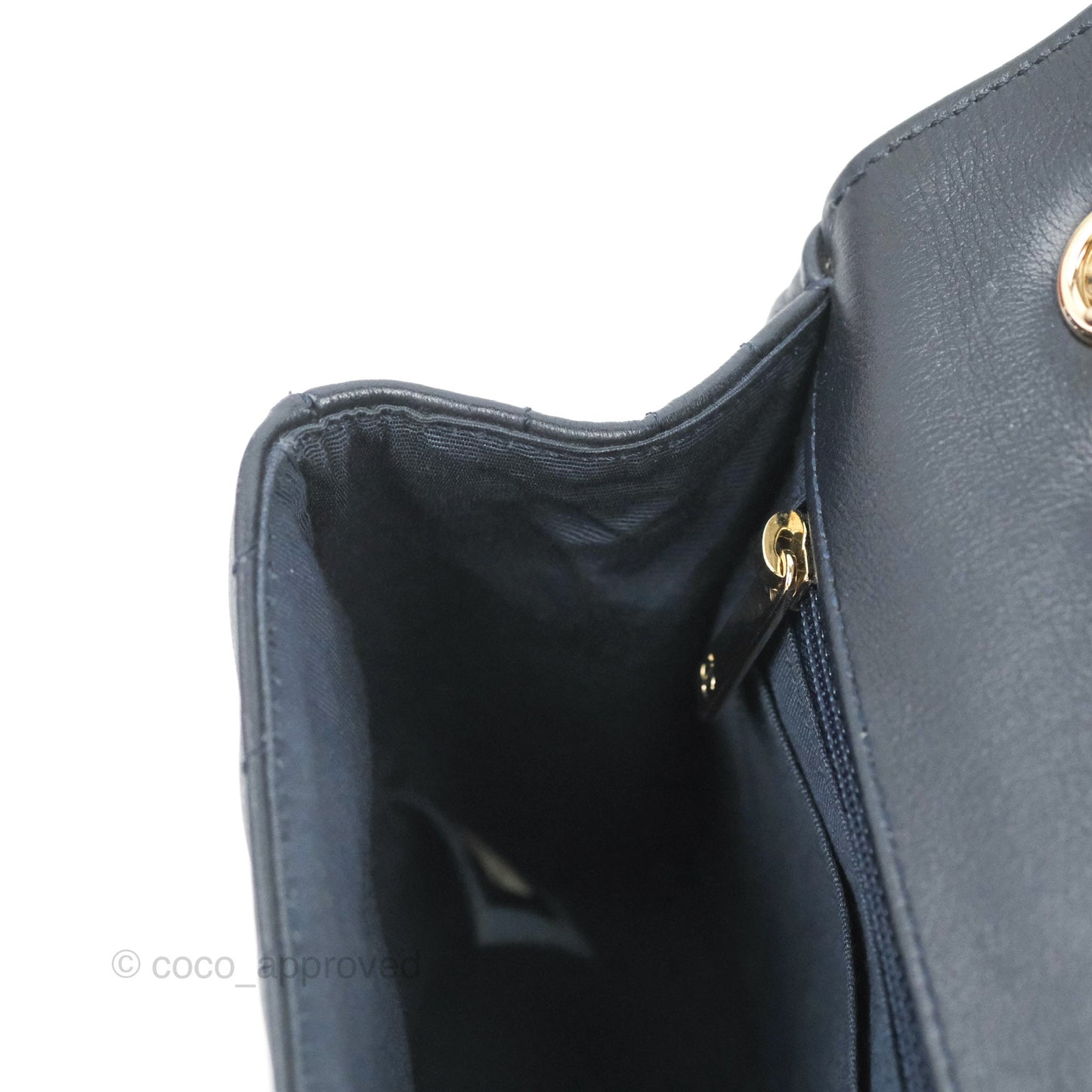 Chanel Medium Statement Chevron Flap Bag Navy Calfskin Gold Hardware